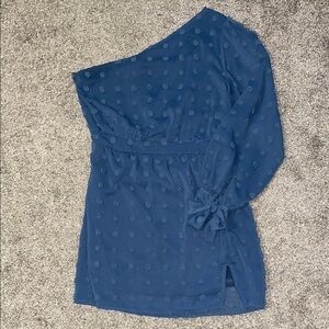 Boutique One-Shoulder Blue Dress